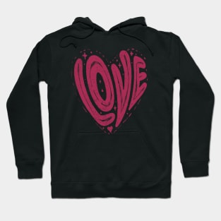 Love in a Heart Shape Viva Magenta by Tobe Fonseca Hoodie